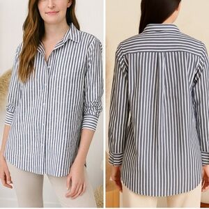 Grayson Hero Striped Button Down Shirt Blue in Blue and White
